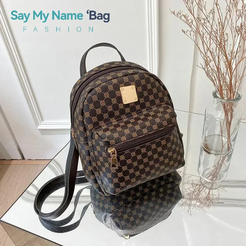 Fashion Luxury Backpacks High Quality Large Capacity Bag Pu Shoulder Handbag Vintage Style School Bag Fashionable Backpack