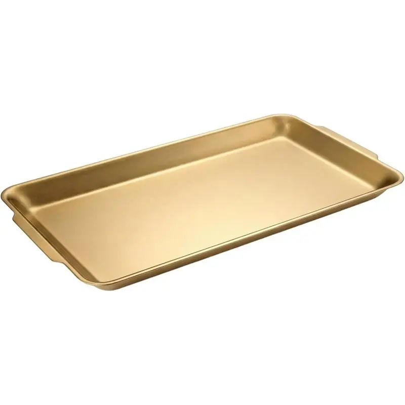 Metal Trays, Rectangular Design Raised Edges-Multipurpose Decorative Medium Size For Home Display Platter-AA26