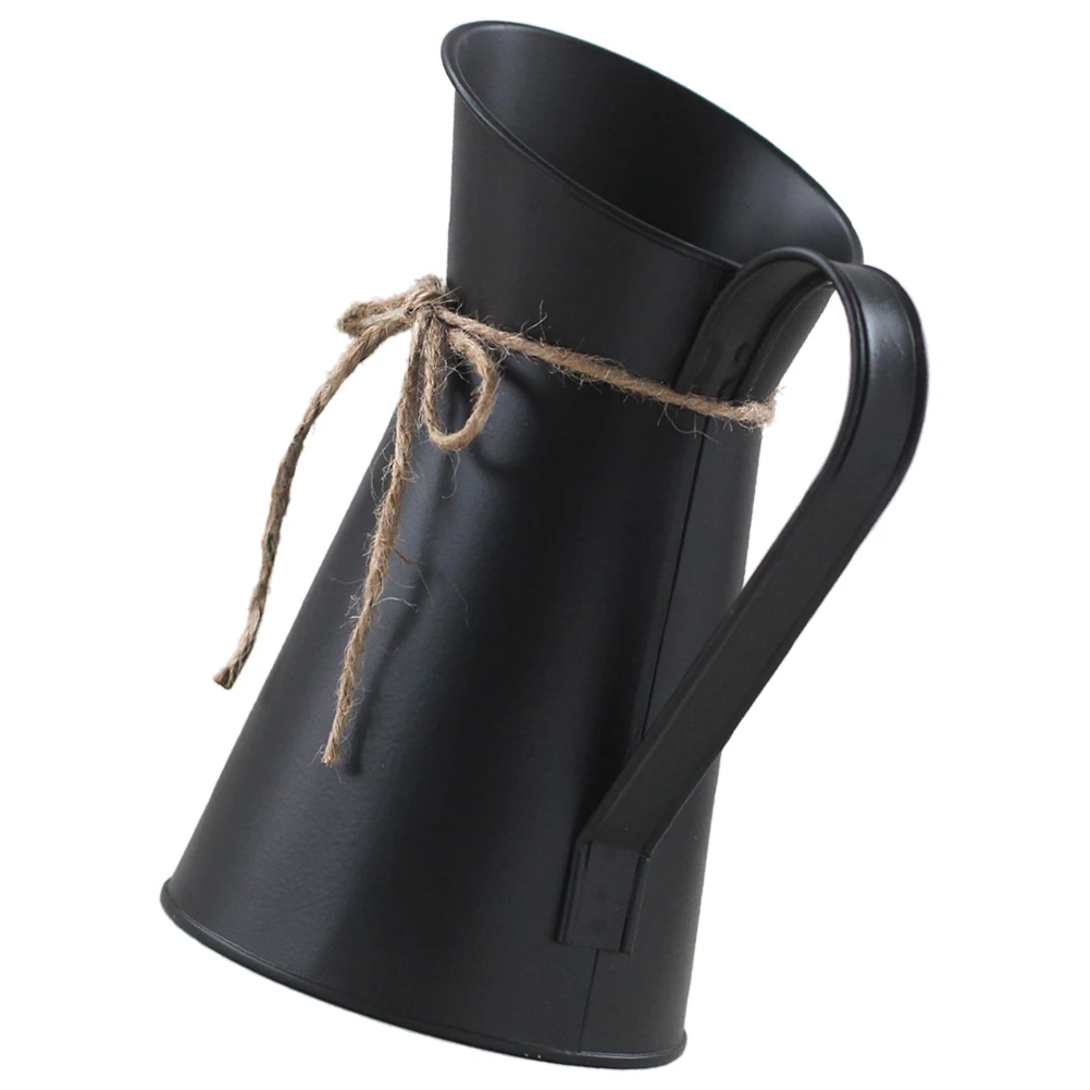 

1pc Rustic Metal Vase Vintage Style Decorative Flower Arrangement Bucket Household Plants Container Retro Vase Home Decoration