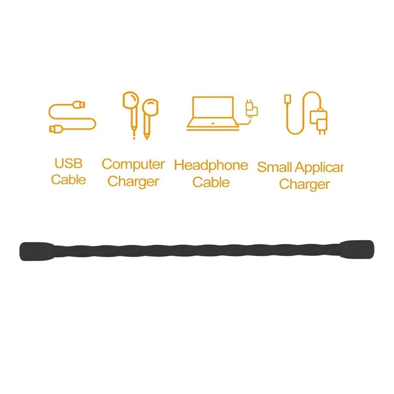 24PC Silicone Cable Ties-Reusable Twist Ties Bendable Cable Ties For Bundling And Holding,For Indoor Outdoor 6/12/18Inch