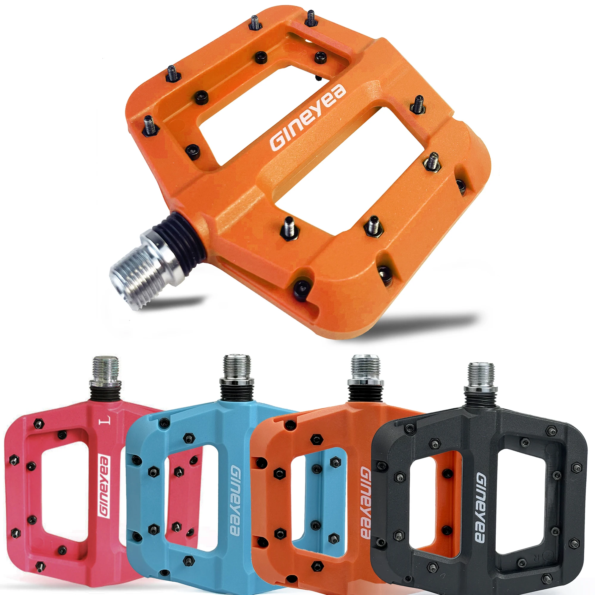 Pedales de bicicleta de montaña para adultos, pedales de bicicleta de carretera MTB, pedales de bicicleta de plataforma plana para BMX Gravel 9/16"