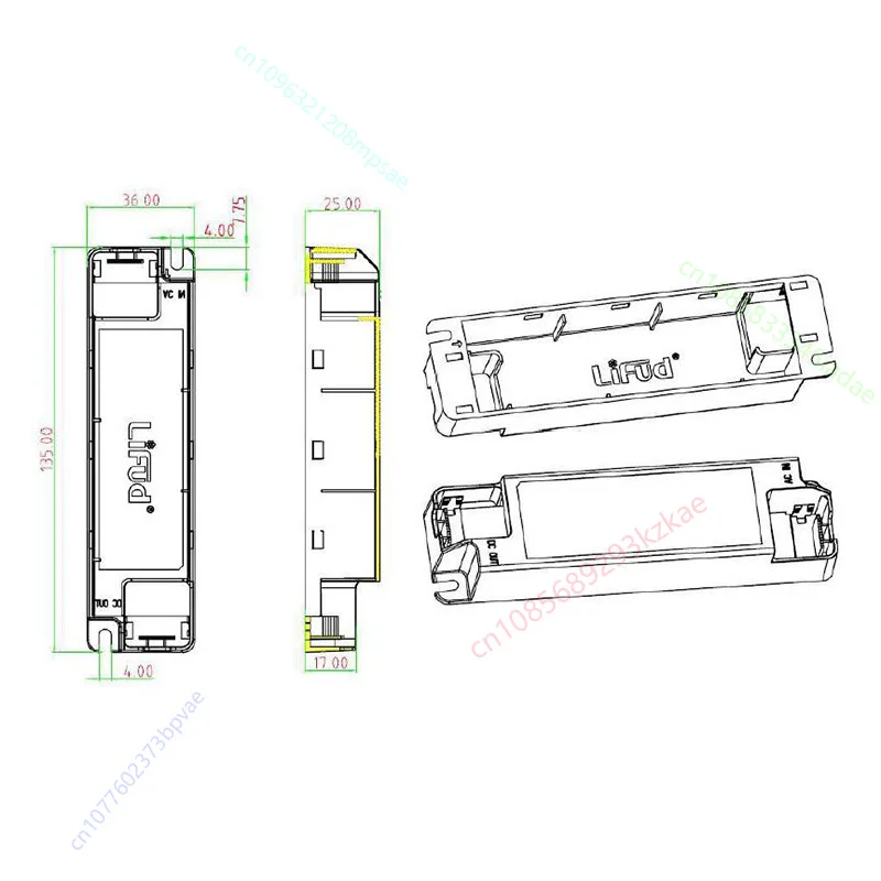 Lifud LED Driver 36W 850mA DC 25-42V AC220-240V LF-GIR040YM0850H Transformer LED Driver Panel for Class II LED Luminaire
