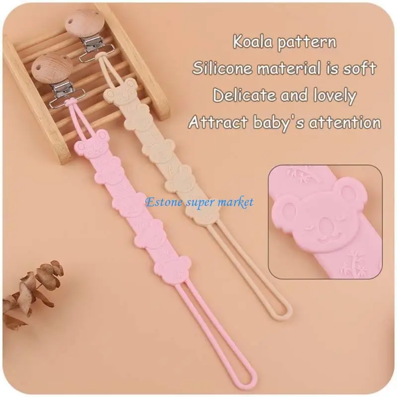 090B Baby Soother Clip Anti-drop Pacifier Chains Silicone Strap Nipple Hanging Clips