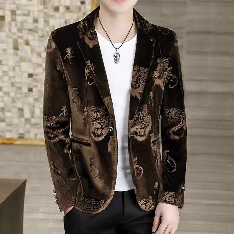 High Quality Blazer Men's Thickened British Style Business Casual Elegant Fashion High-end Simple Gentleman Slim Formal Jacket