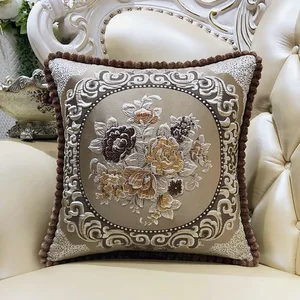 European -style luxury pillowcase sofa, living room pillows, bedside back, embroidery, large, removable lid 10 main sales luxury embroidered pillows - №3