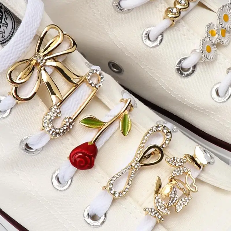 Shoelaces Clips Decorations Charms Rhinestones Shoe Charms Faux Jeweled Sneakers Girl Gift DIY Lace Buckle Shoes Accesories 1Pcs