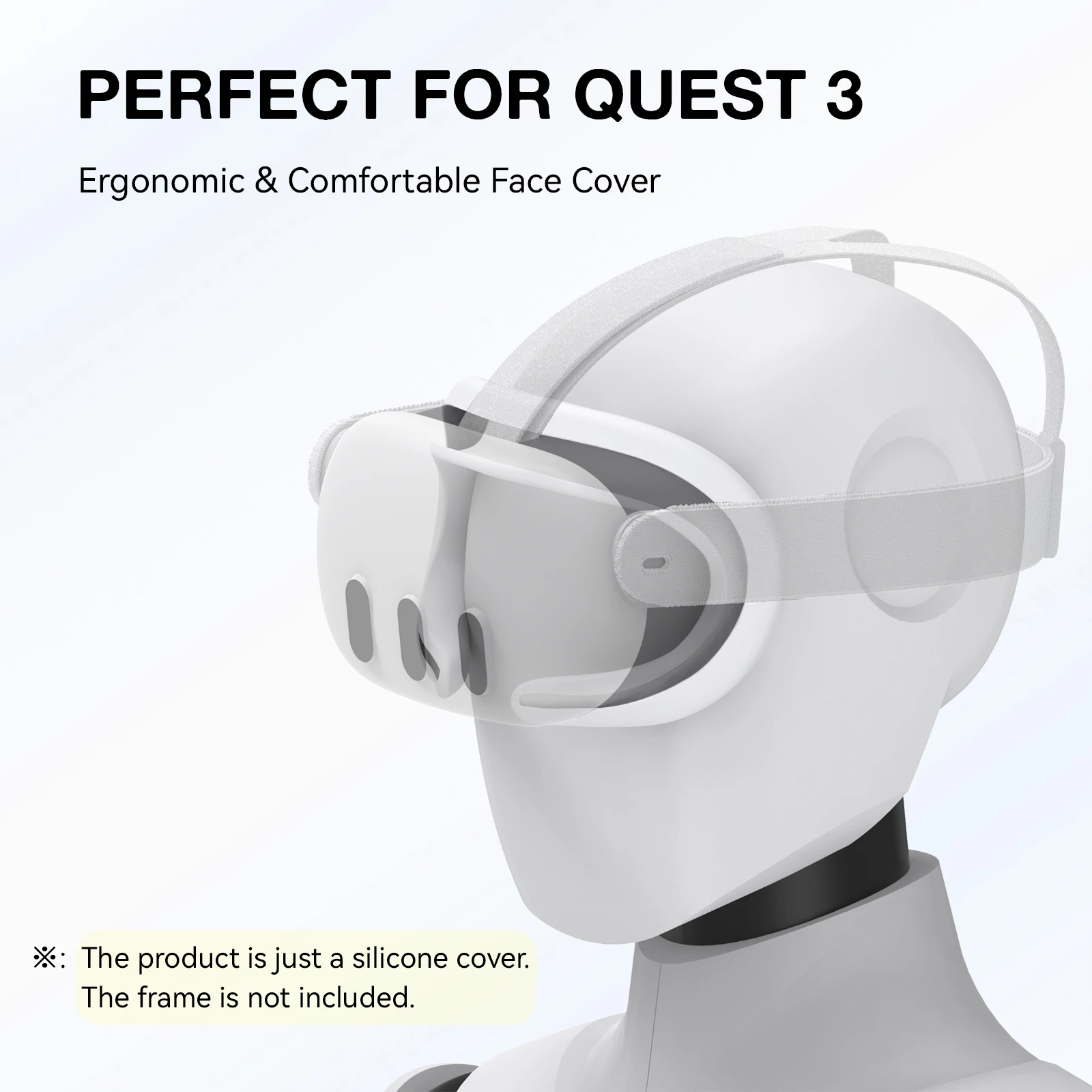 APEXINNO VR Silicone Face Mask For Meta Quest 3 Sweatproof Mask Face Cushion Mask Face Cover For Oculus Quest 3 VR Accessories