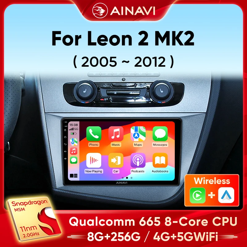 Ainavi-Autoradio Android 13, Carplay Sans Fil, 4G, 2 DIN, Lecteur Stéréo de Limitation de Voiture pour RosemValentine 2 MK2, 2005-2012