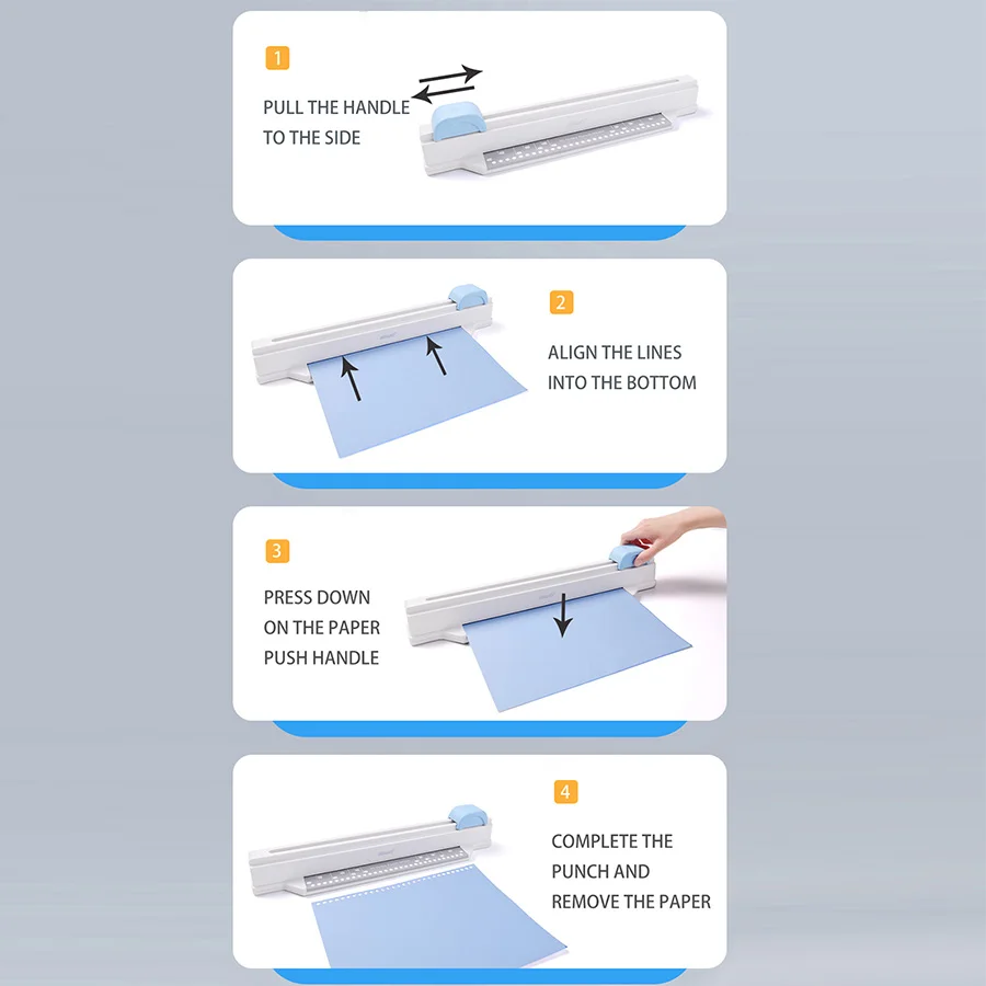30-hole hand-pushed puncher A4 multi-hole puncher, multi-size paper punching machine home office