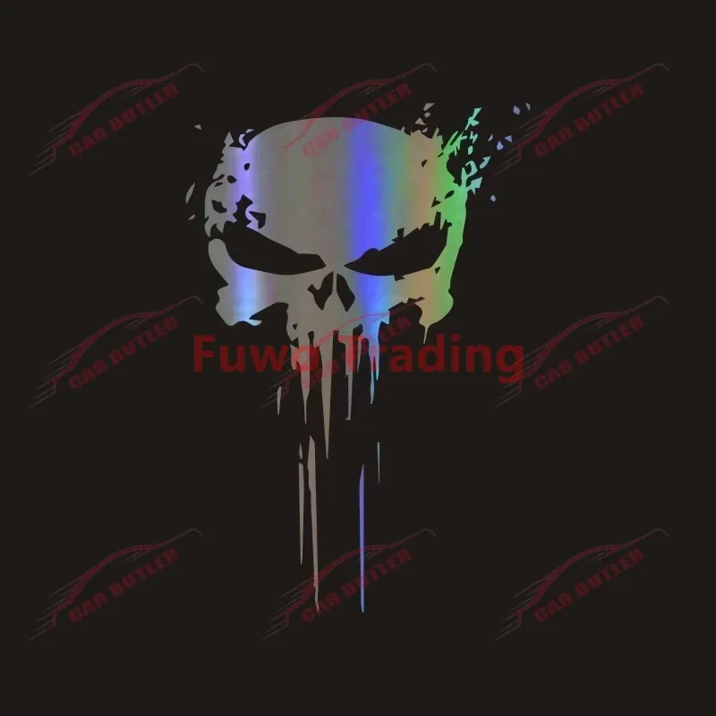 Creative Car Sticker Five-star Skeleton Punisher Skull Blood Window Bumper Motorcycle Fridge Laptop Waterproof Decoration PVC