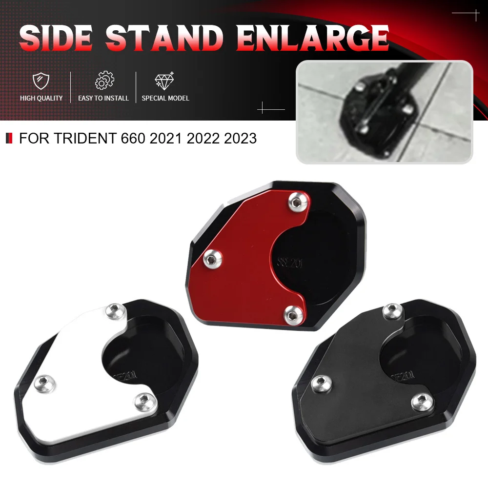 For Trident 660 TEIDENT 600 2021-2022 2022-2023 Motorcycle Aluminium Accessories Side Stand Enlarge Extension Kickstand Plate