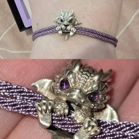 Vintage Purple Eye Dragon Rope Bracelet for Men Women Drawing Adjustable Animal Bracelet Personality Jewelry Gifts