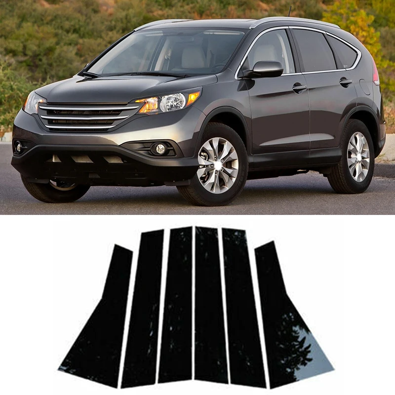 Gloss Black Door Side Trim Pillar Post Fit For HONDA CRV 2012 2013 2014 2015 2016 Window Drcoration Sticker AccessoriesCover