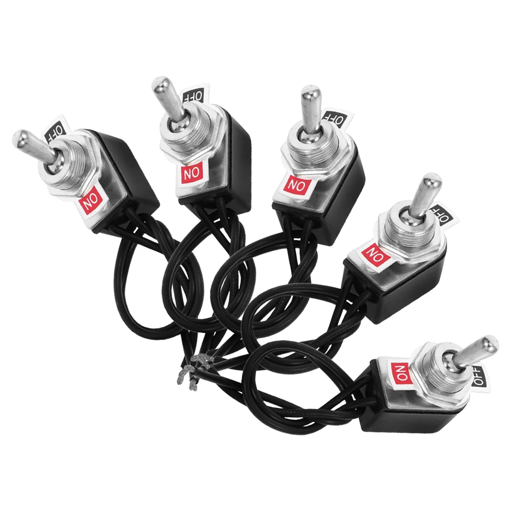 

5pcs Mini Toggle Switch 2 Position On Off Car Truck Boat Marine Suv Rv Auto Pre-Wired Compact Dual Rocker Heavy Duty Vehicle