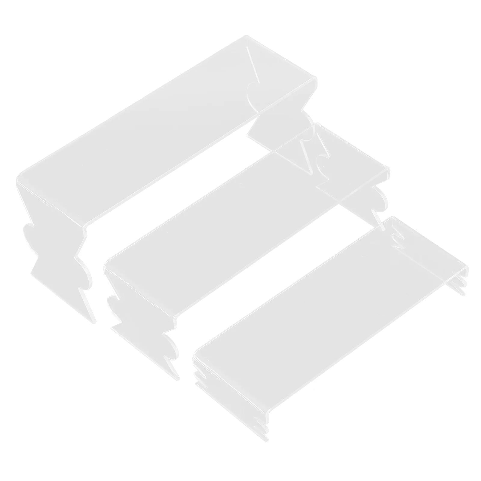 3pcs Acrylic Display Rack Storage ganizer for Figures Collections Cake Decor Tiered Riser Stand Crafts Shelf