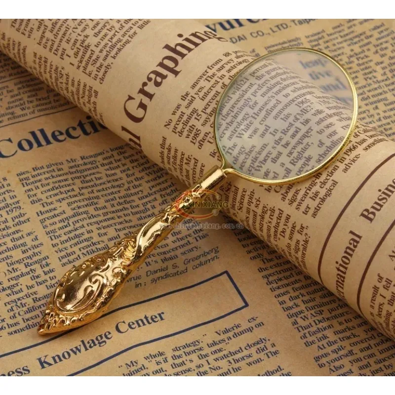 

3.5X Vintage Metal Magnifying Glasses Handheld Magnifier Glass Solder Clamp Loupe Helping Hand Soldering Reading Tools