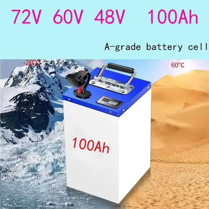 

72V 60V 48V 100Ah Powerful Lithium-ion Battery for Electric Vehicles, with Super Large Capacity A-grade battery cell