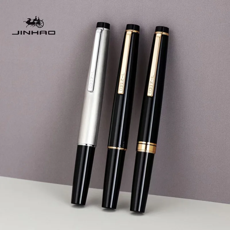 Ручка-фонтан JINHAO 59, пластиковая, черная, для чернил, канцелярские товары для студентов, офиса и школы