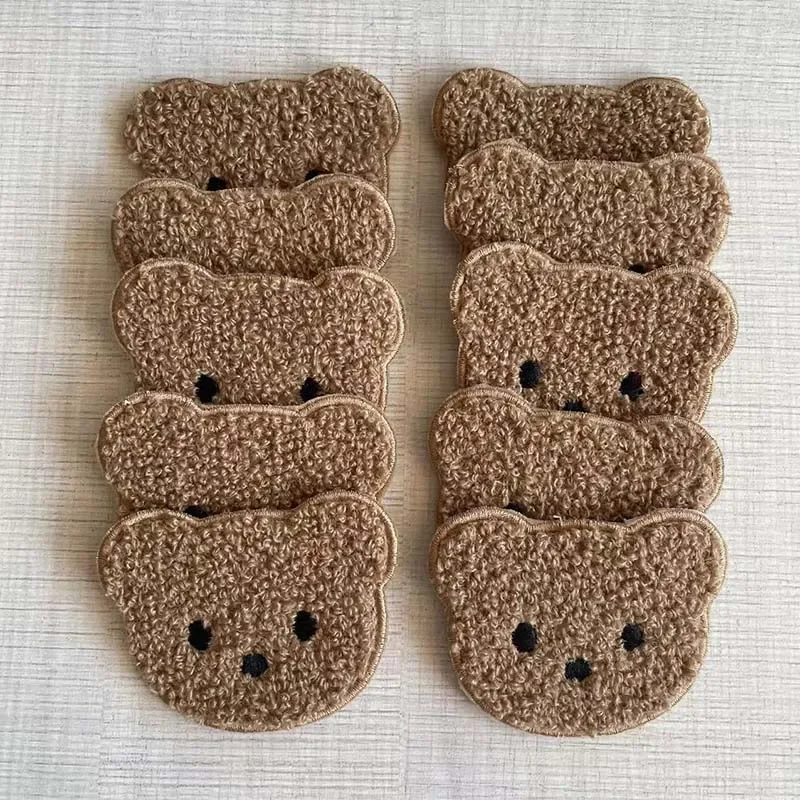 5.3*6.9CM/10PCS Cartoon Teddy Bear Chenille Patch Sewing Embroidery Applique Badge Sew On Patches DIY For Clothing Kids,Backpack