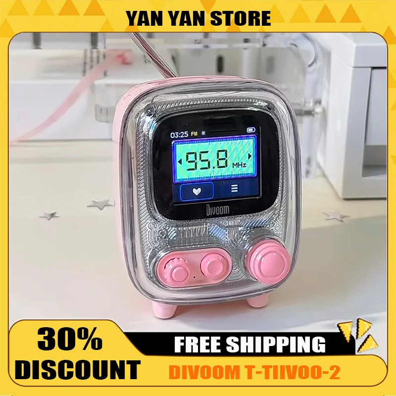 

Divoom T-larlaoo-2 Мини Ретро Bluetooth-динамик Портативный Ретро Помощь для сна Высокое качество Сабвуфер Настольное украшение Радио Подарок