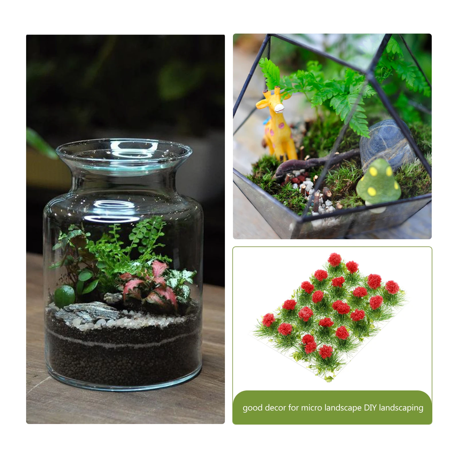 

1 Box Of Artificial Flower For Micro Landscape Diy Sand Table Supplies Mini Ornament Fairy Garden Decor Simulation Grass