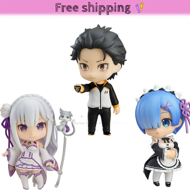 (متوفر) GSC Nendoron الأصلي # 1251 751 663 【إعادة: صفر】 ناتسوكي سوبارو إميليا REM أنيمي جمع الشكل دمية الحلي لعبة #1