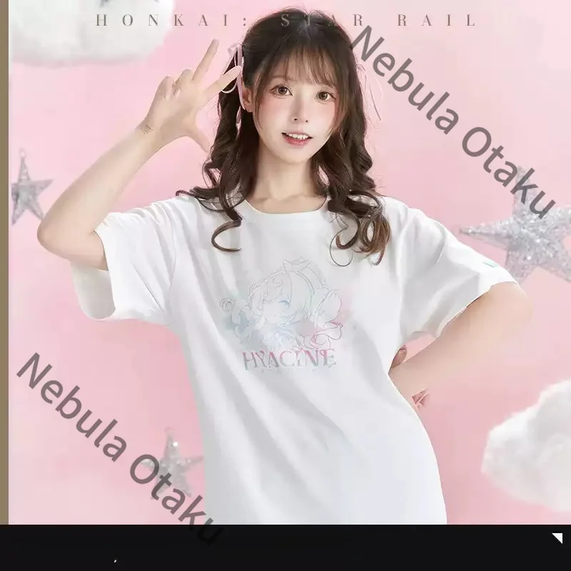 Honkai: Star Rail Hyacine Hyacinthia Cosplay Anime Costume T-shirt Long Sleeve Ornament Short Sleeves Game Official Gifts Kawaii view 3