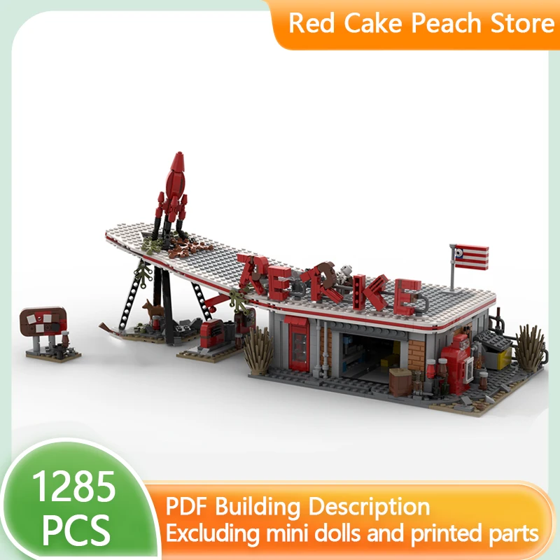 

Popular Movie Model MOC Building Bricks Red Rocket Truck Stop Modular Technology Gifts Holiday Assemble Children Toys Suit