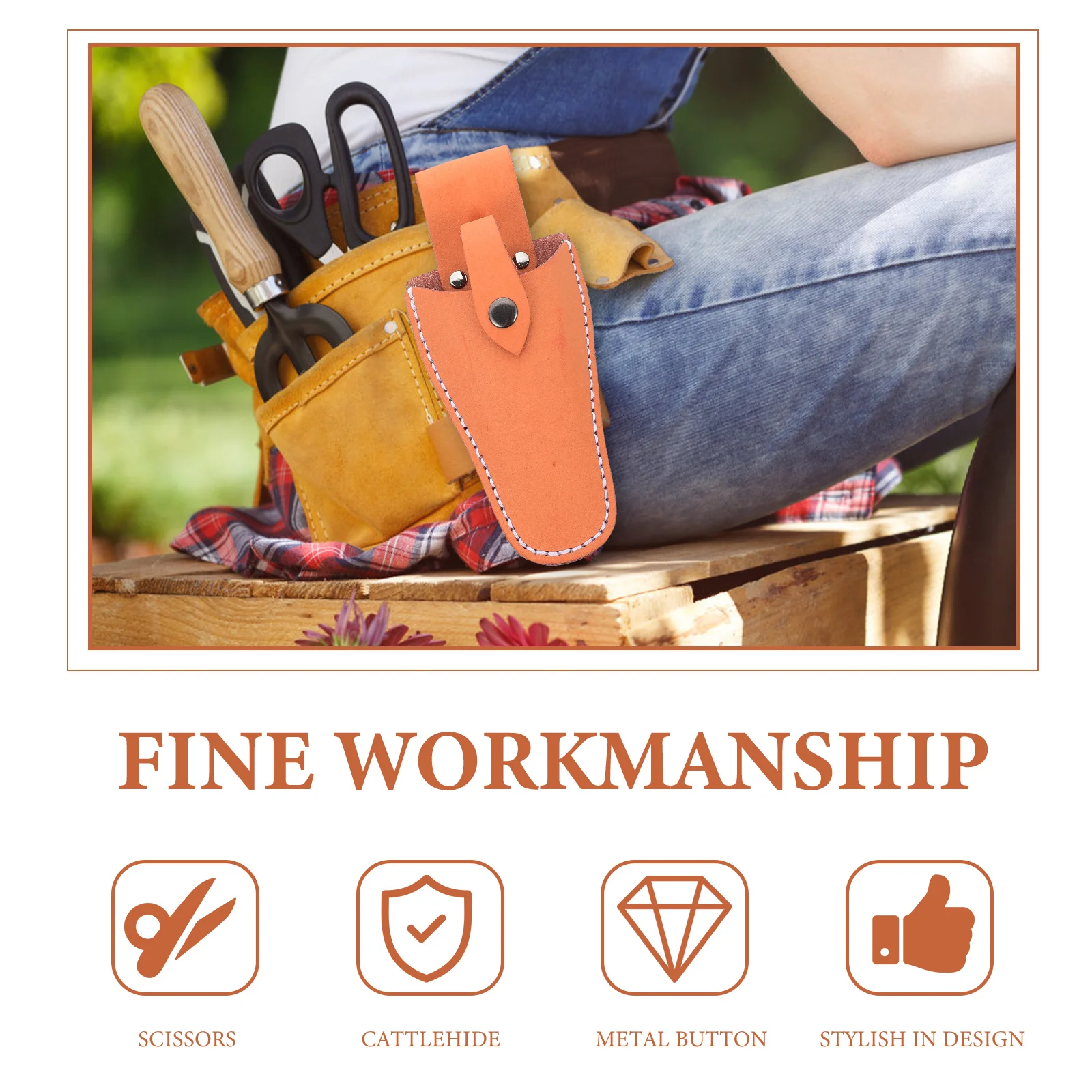 

Garden Pruning Shear Kit Case Tool Pouch Scissors Storage Bag Pliers Holder Cowhide Hairdresser Scissor Pouch Salon