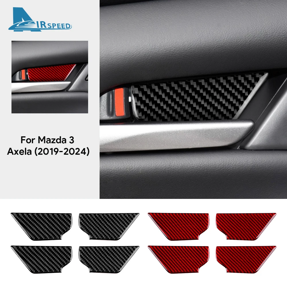 حقيقي لينة ألياف الكربون ملصق لمازدا 3 2019-2025/CX-30 2020-2025 LHD RHD باب السيارة الداخلي السلطانية لوحة الداخلية اكسسوارات الكسوة