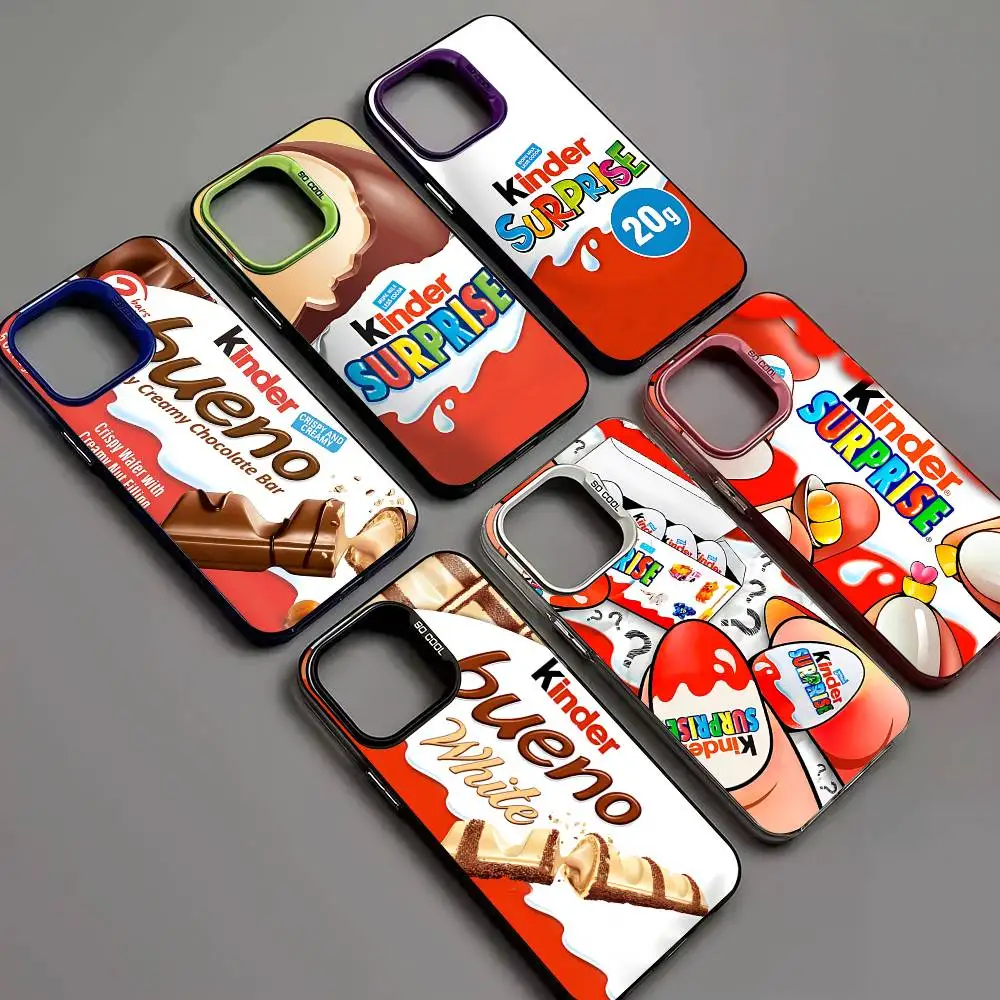 Capa de Telefone Trolly Egg K-KINDER JOY Surpresa para iPhone 17 16 15 14 13 12 11 Pro Max Plus Cor Fosca