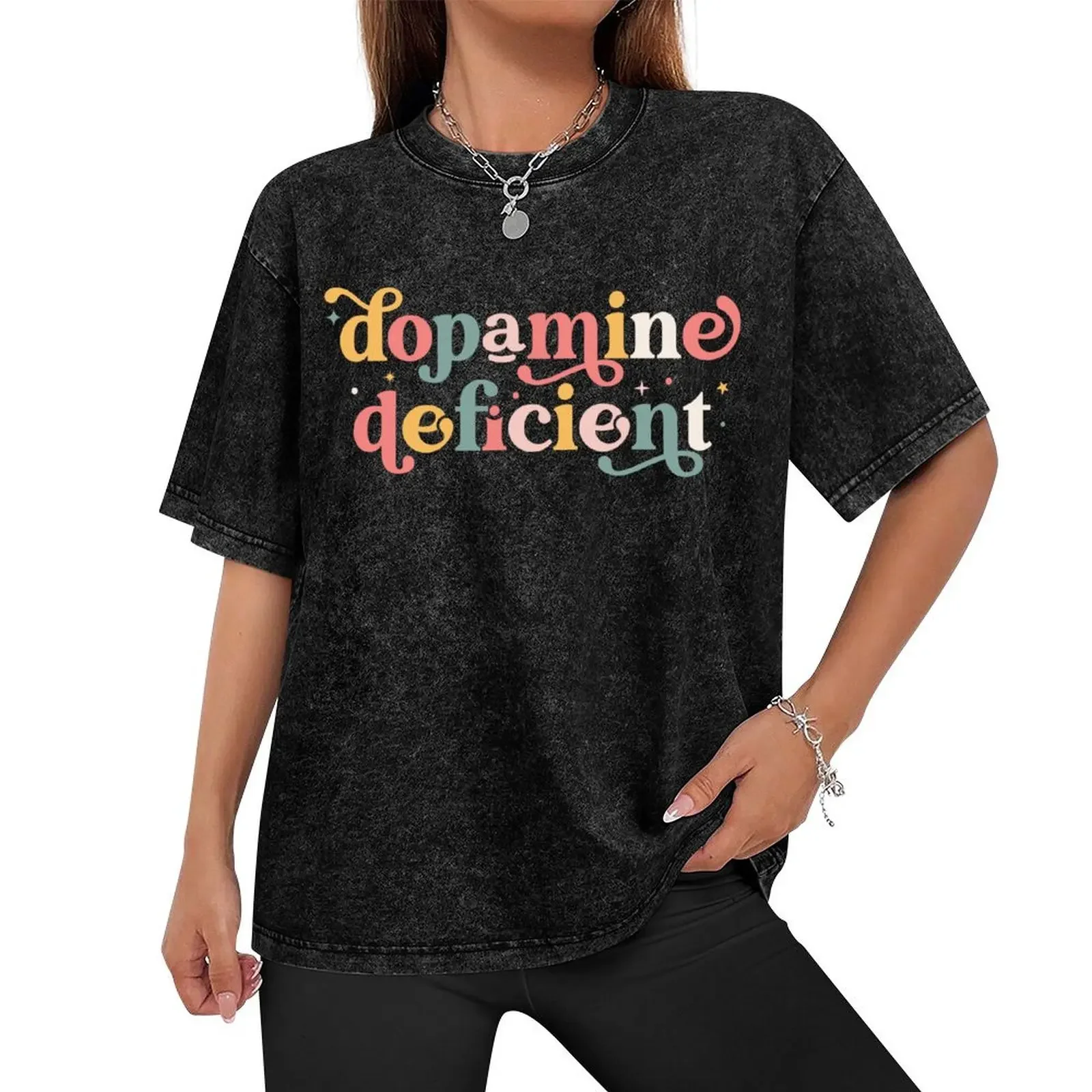 Dopamine Deficient Funny Neurodivergence ADHD T-Shirt tees customizeds Short sleeve tee men