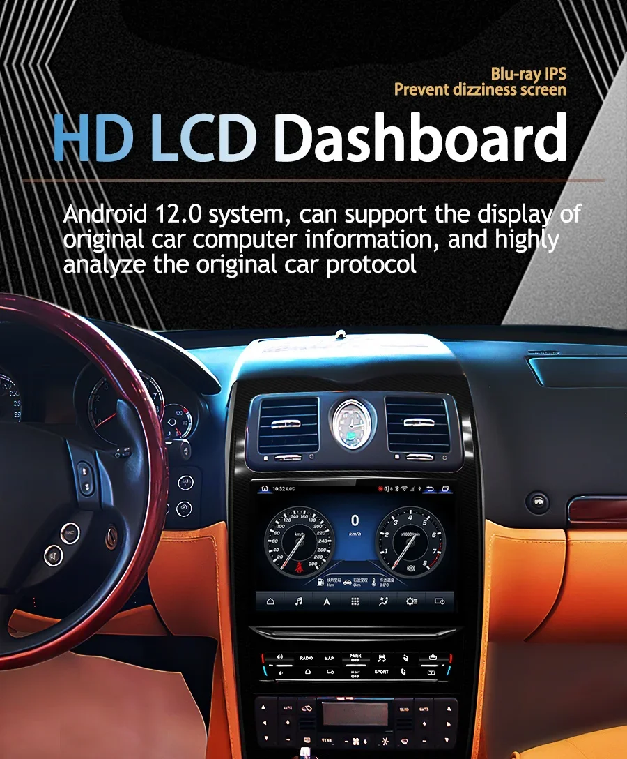 10.26inch QLED Screen Android 13 For Maserati Quattroporte 2004-2012 Carplay  Car Radio Multimedia  Player Navigator Auto Stereo