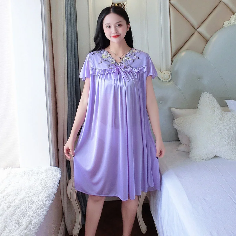 Vestido de noite sexy sleepwear sleepwear sleepwear de cetim de seda das mulheres pijamas