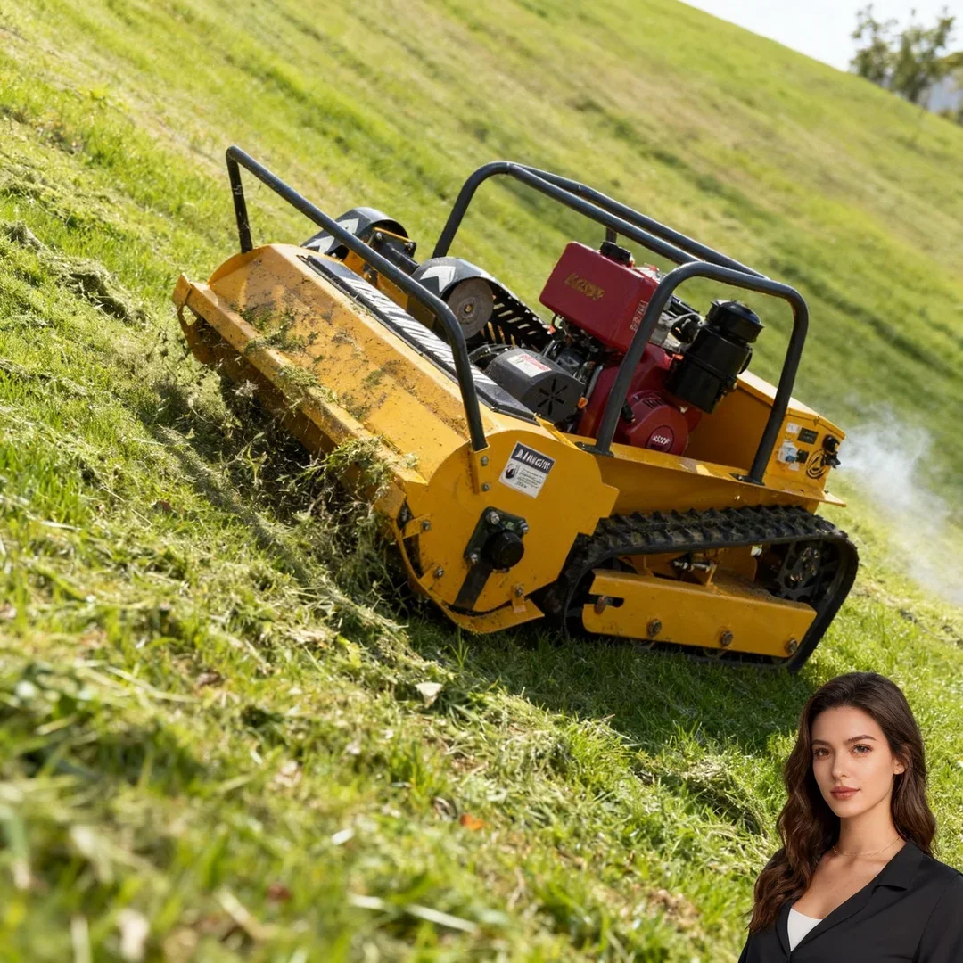 

Customized Remote Control Crawler Flail Lawn Mower 800-1200mm Cutting Width Home & Commercial Lawn Care Machine