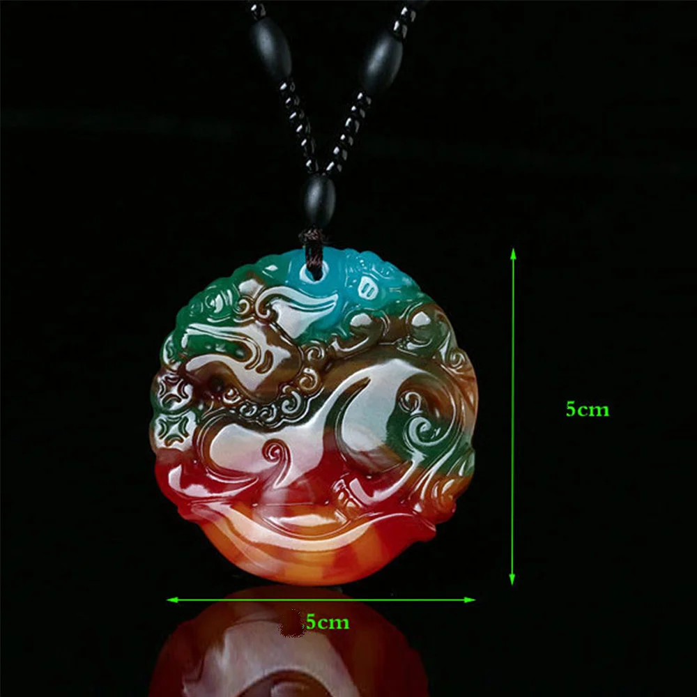 New Xinjiang Hotan jade pendant natural colorful jade pendant necklace male and female lovers jade pendant