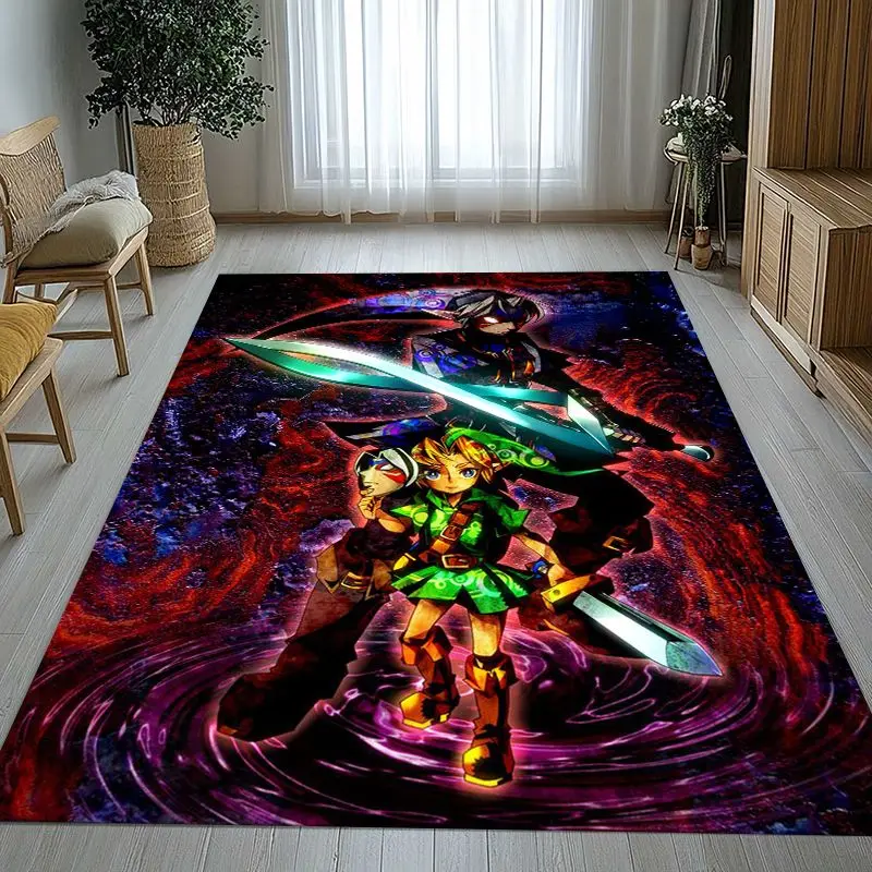 Vintage Game Z-Zelda Hylian Crest Link Area Rug,Non-Slip Carpet Mat for Living Room Bedroom Playroom,Sofa Floor Rug,Home Decor