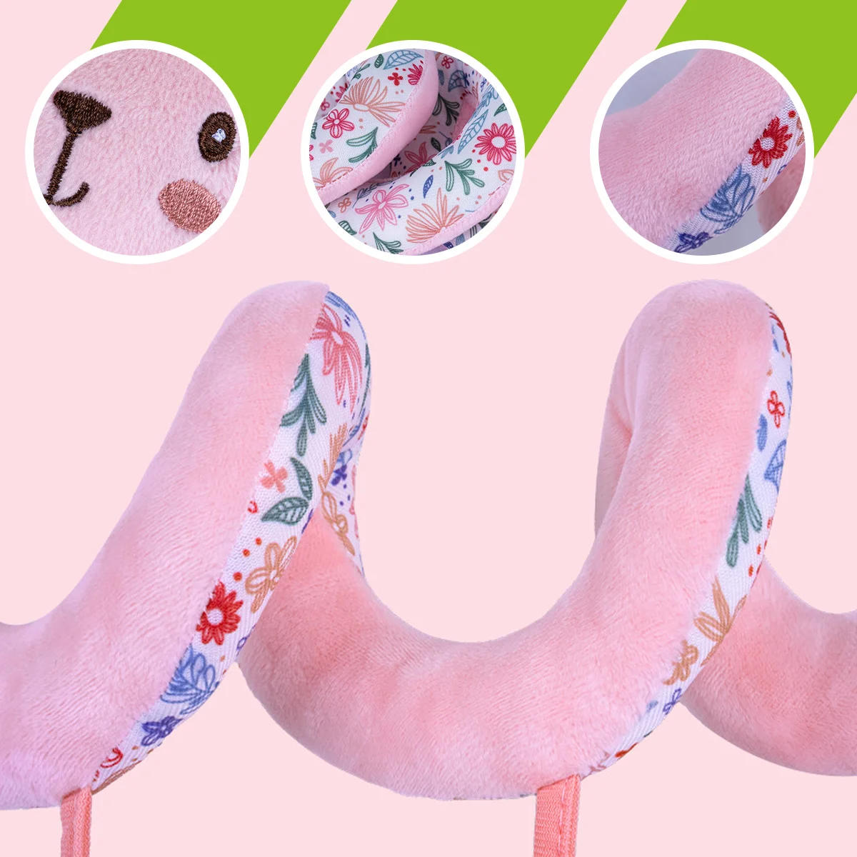 Zabawki sensoryczne do fotelika samochodowego dla niemowląt, wiszące akcesoria do wózka z lusterkiem, piszczelkiem i grzechotkami, idealne prezenty na Boże Narodzenie.