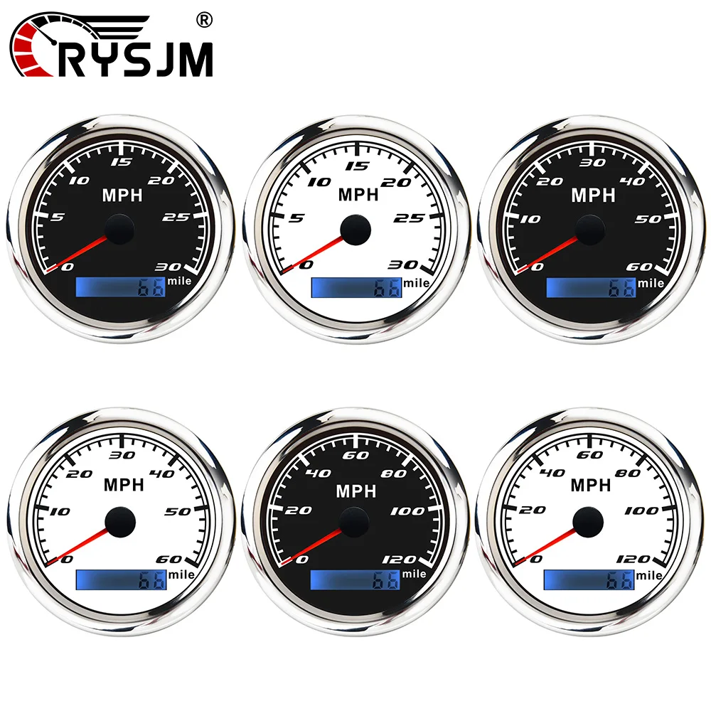 

* 7 Colors Backlight 85MM GPS Speedometer MPH Odometer Mile Gauge Speed Gauge with GPS Antenna For 12V24V Boat Car Marine Yacht