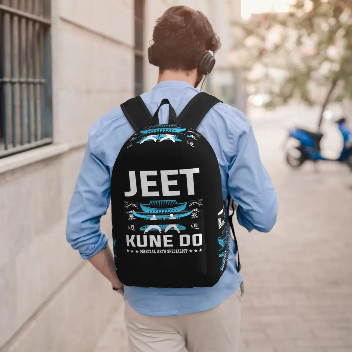 

Jeet Kune Do Dojo Design Backpack Student BookBag Children School Bag Computer Shoulder Bags for Men Women