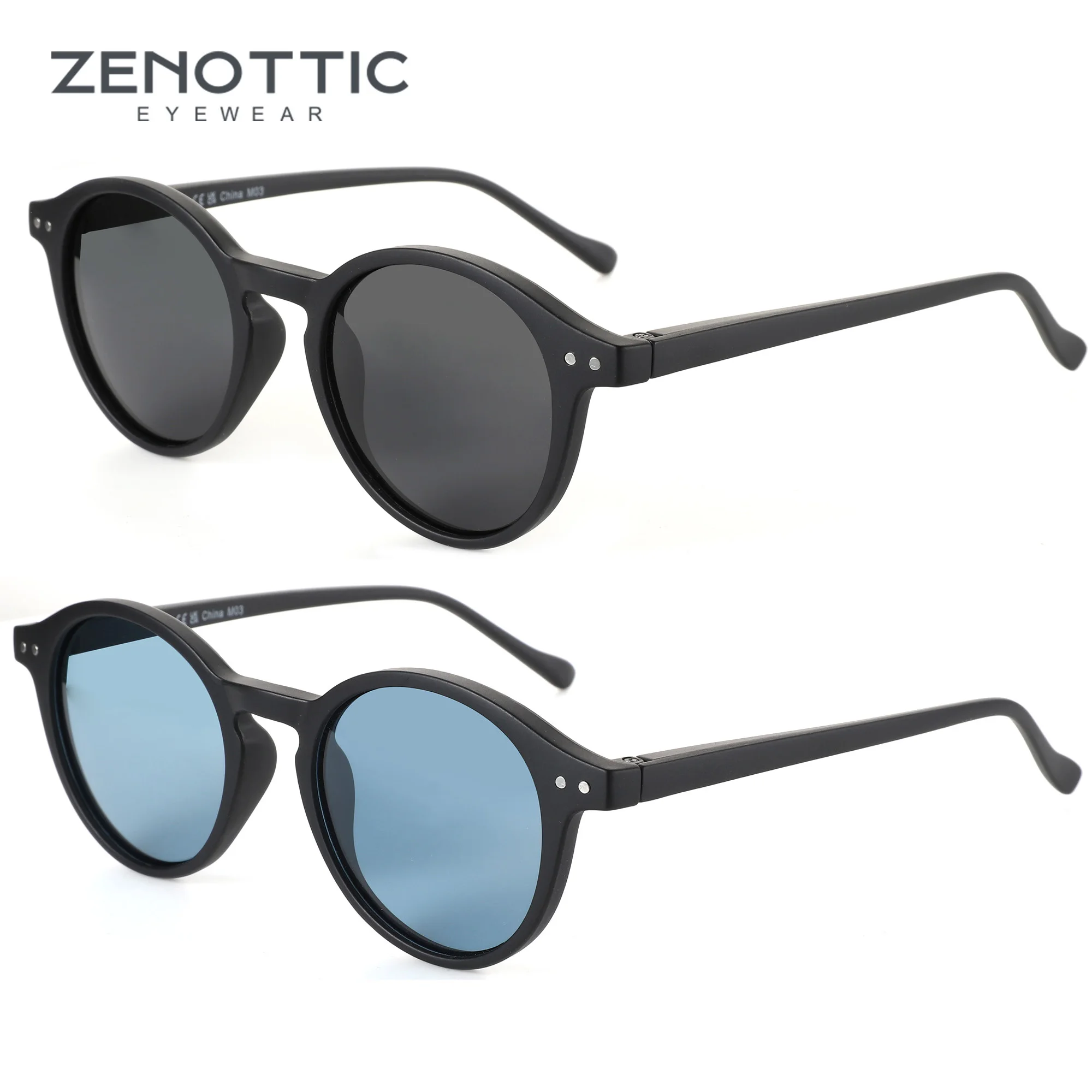 ZENOTTIC Retro Polarisierte Sonnenbrille 2026 2025 für Herren und Damen, Vintage Kleiner Runder Rahmen, Polarisierte Gläser, UV400 Schutz