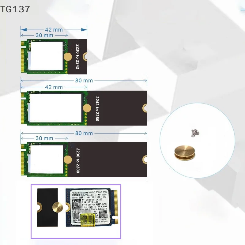 Extension Bracket Transfer Card Adapter M2 Solid State Drive Adapter M2 2230 To 2242 2230 To 2280 2242 To 2280 Converter Card