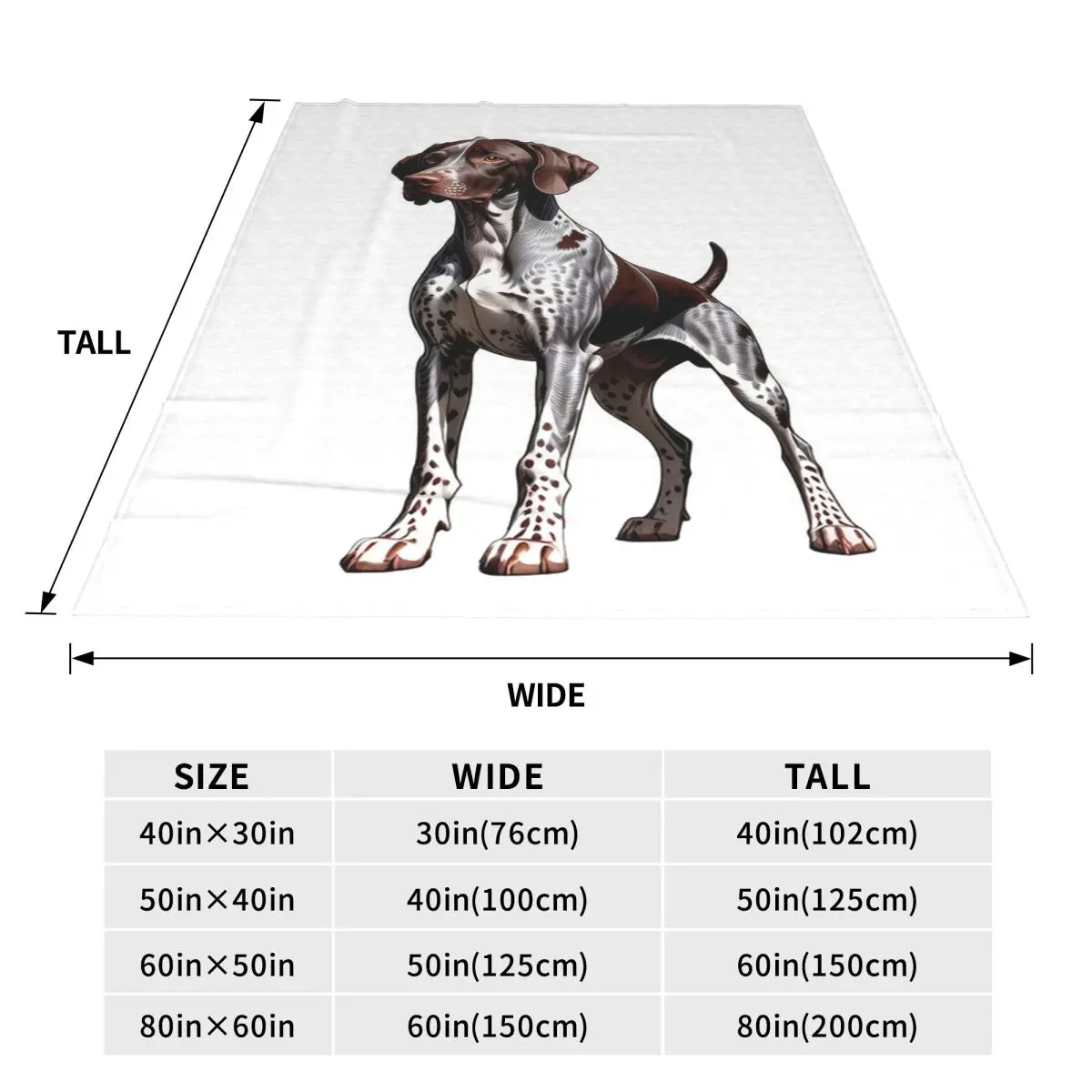 German Shorthaired Pointer Dog Bone And Paw Blankets Flannel Sofa Throw Blanket Portable for Home Bedroom Throws Bedspread Quilt