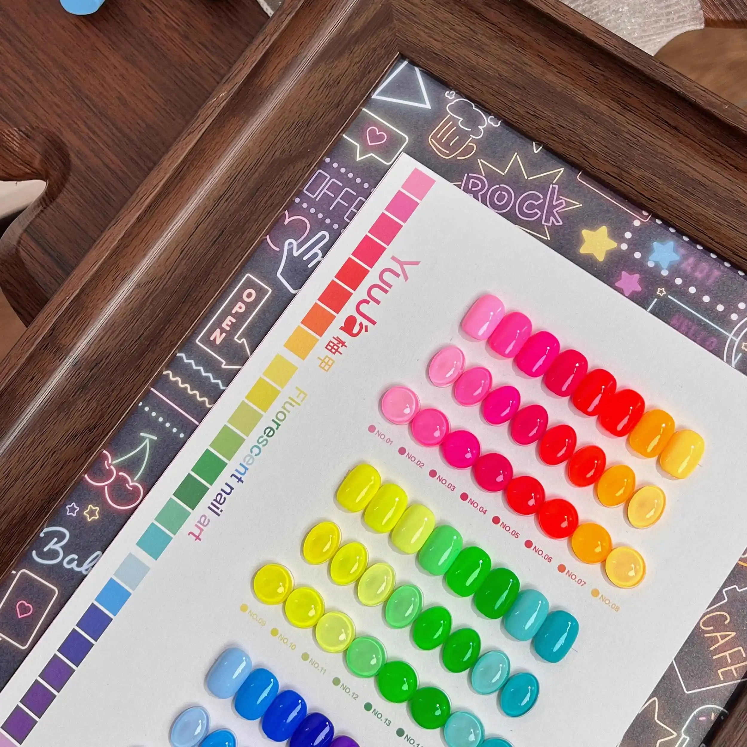 YUUJA 24 Colors Multicolor Fluorescent Color Nail Gel 2025 New Hot