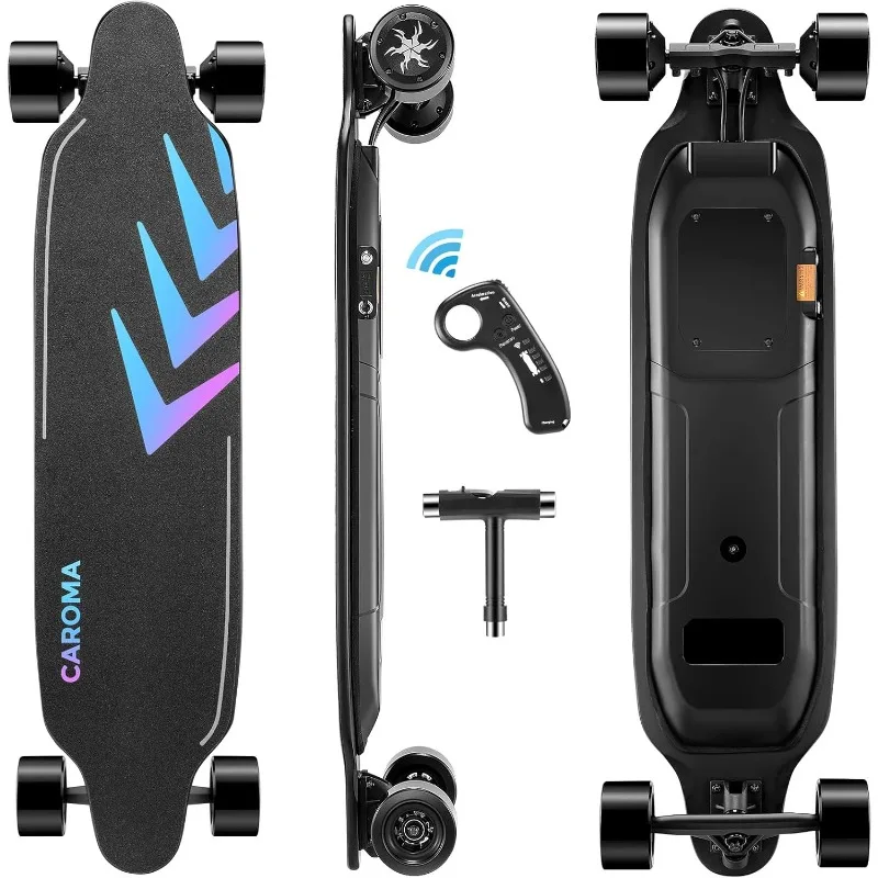 

Caroma 1200W/350W Electric Skateboards with Remote, 28/12.4 MPH Top Speed, 16 Miles Range, 330 lbs Max Load
