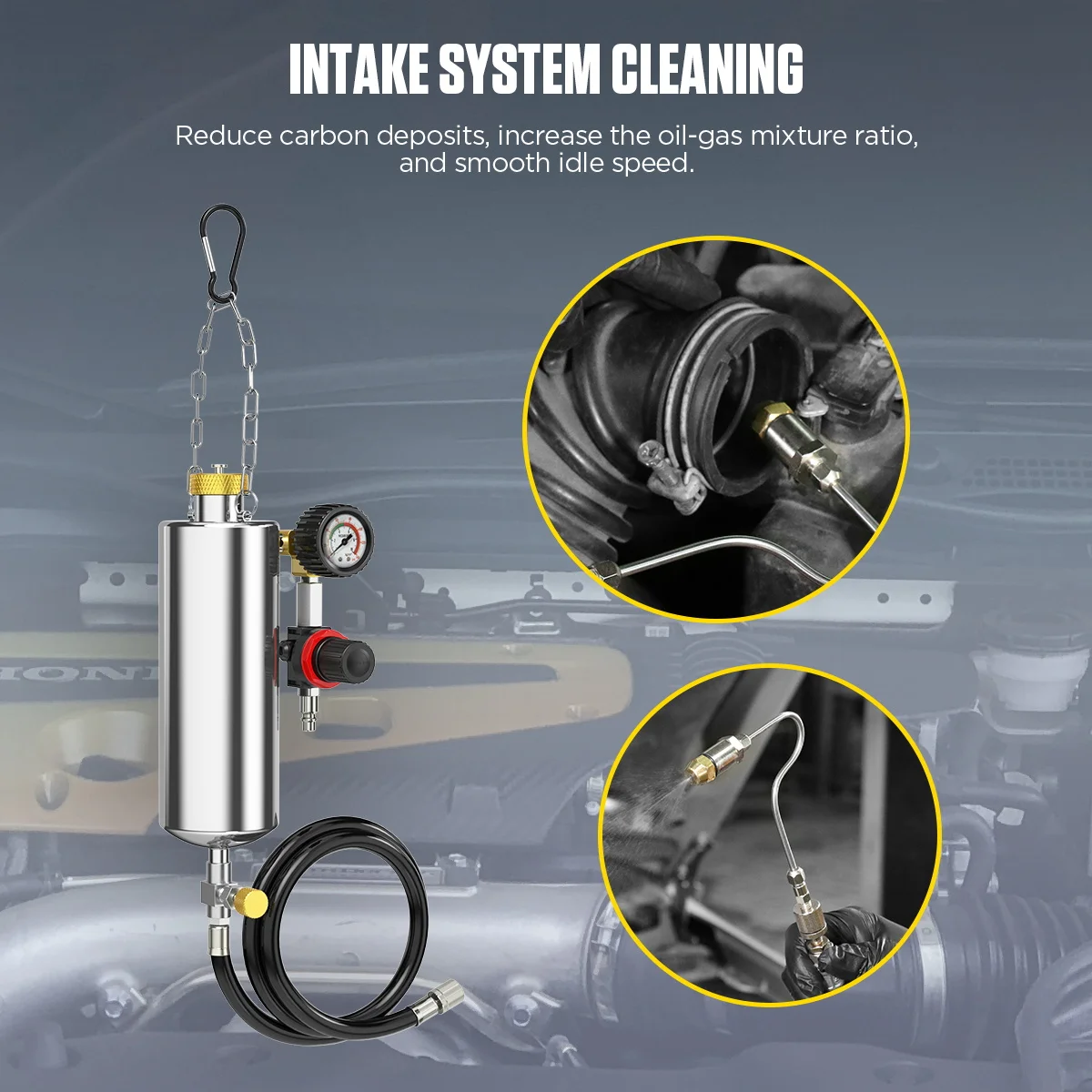 AUTOOL AUTO Fuel Cleaning Machine Cleaner Washing Tool C100 Car Non-Dismantle Automotive Throttle Nozzle Injector Cleaning Tool