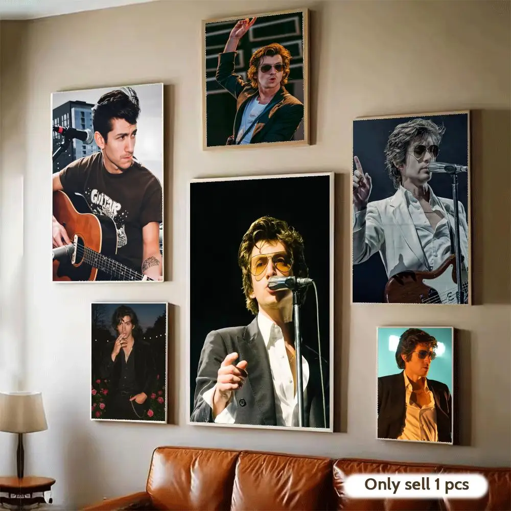A-Alex Turner Singer Poster Waterproof Wall Art Sticker for Home Bar Decoration, Self-Adhesive Room Wall Decor Mural