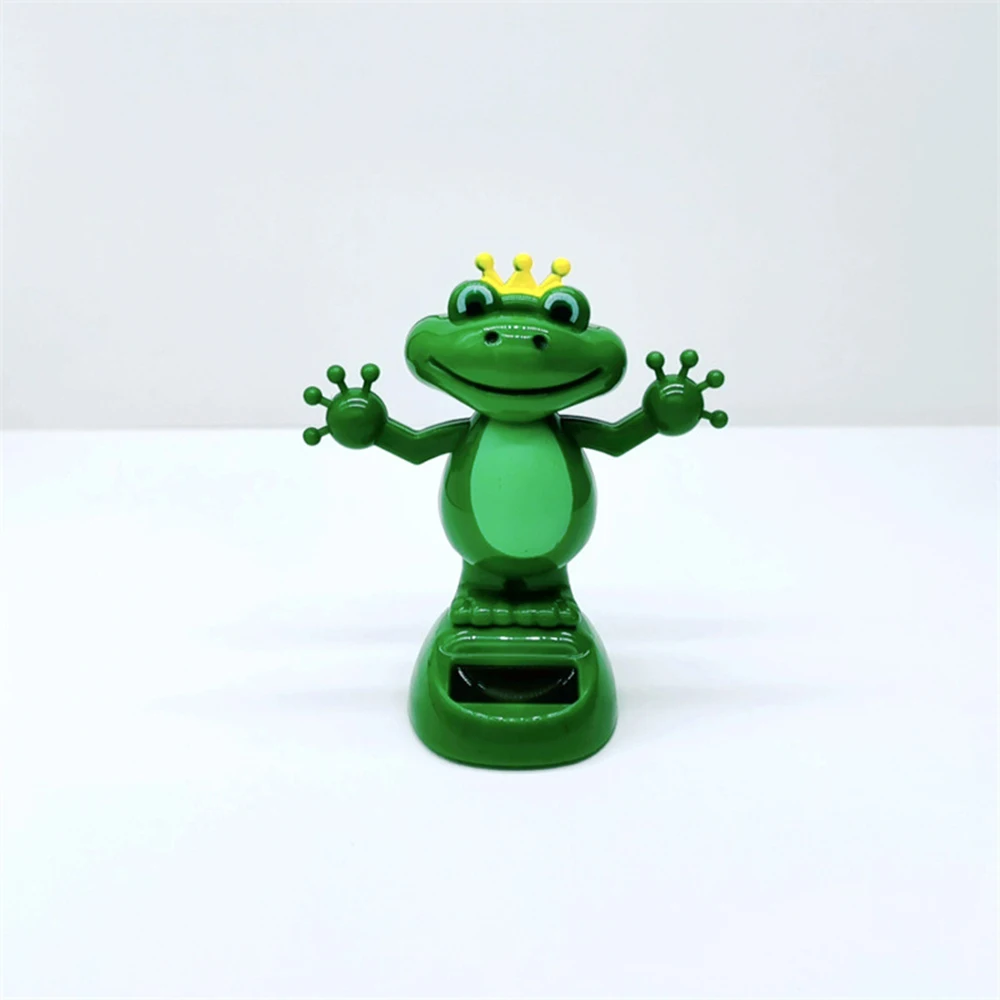 Car Decoration Solar Energy Decoration Shaking Head Doll Cartoon Frog Prince Shape Decoration Gift Creative Interior Automotive