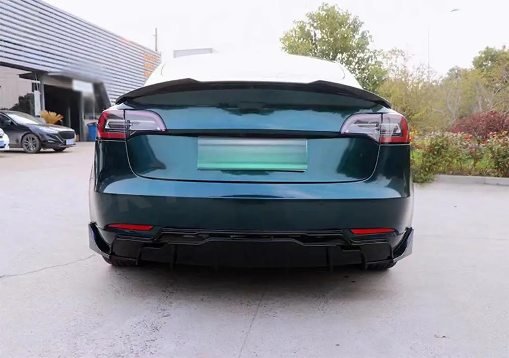 Rear Bumper Lip Chin Spoiler For Tesla Model 3 Rear Bumper Lip Diffuser Splitters Spoiler Car Styling Body Kits Accessories view 3