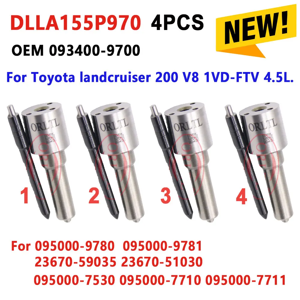 

4 шт. новая 23670-59035 23670-51030 дизельная форсунка DLLA155P970 для Toyota 095000-9780 095000-9781 095000-7530 095000-7710